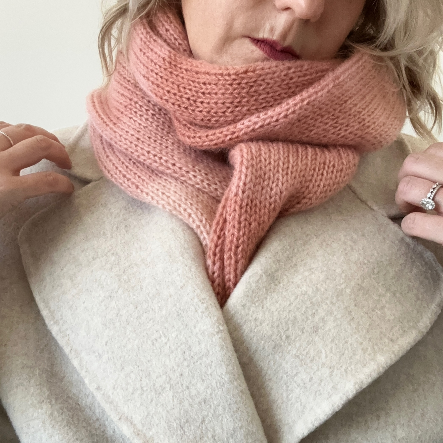 Knitted Scarf in Muted Ombré Shades
