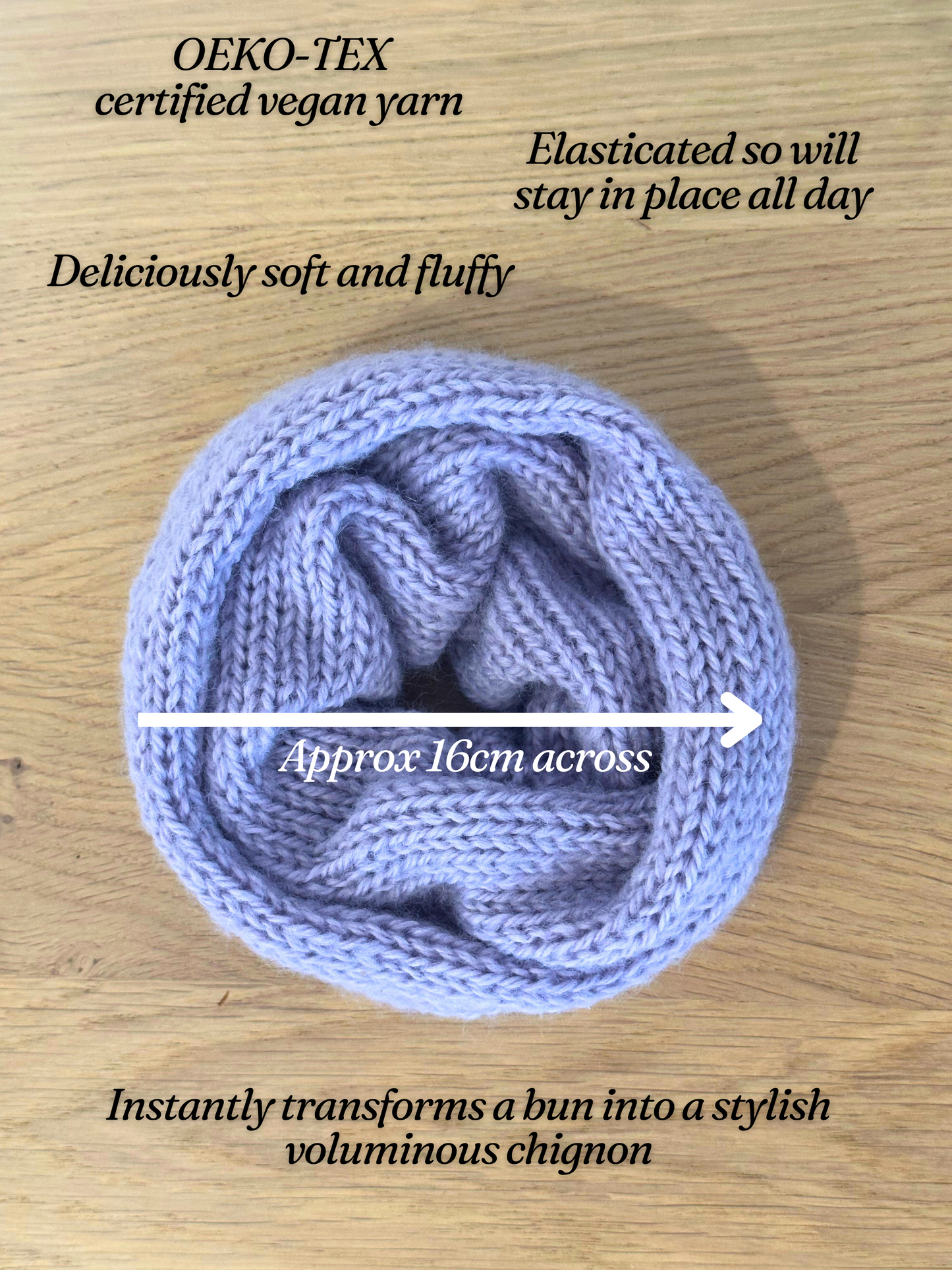 Oversized Knit Scrunchie | Vegan OEKO-TEX® Certified Yarn | Effortlessly Chic | Soft & Fluffy Hair Accessory