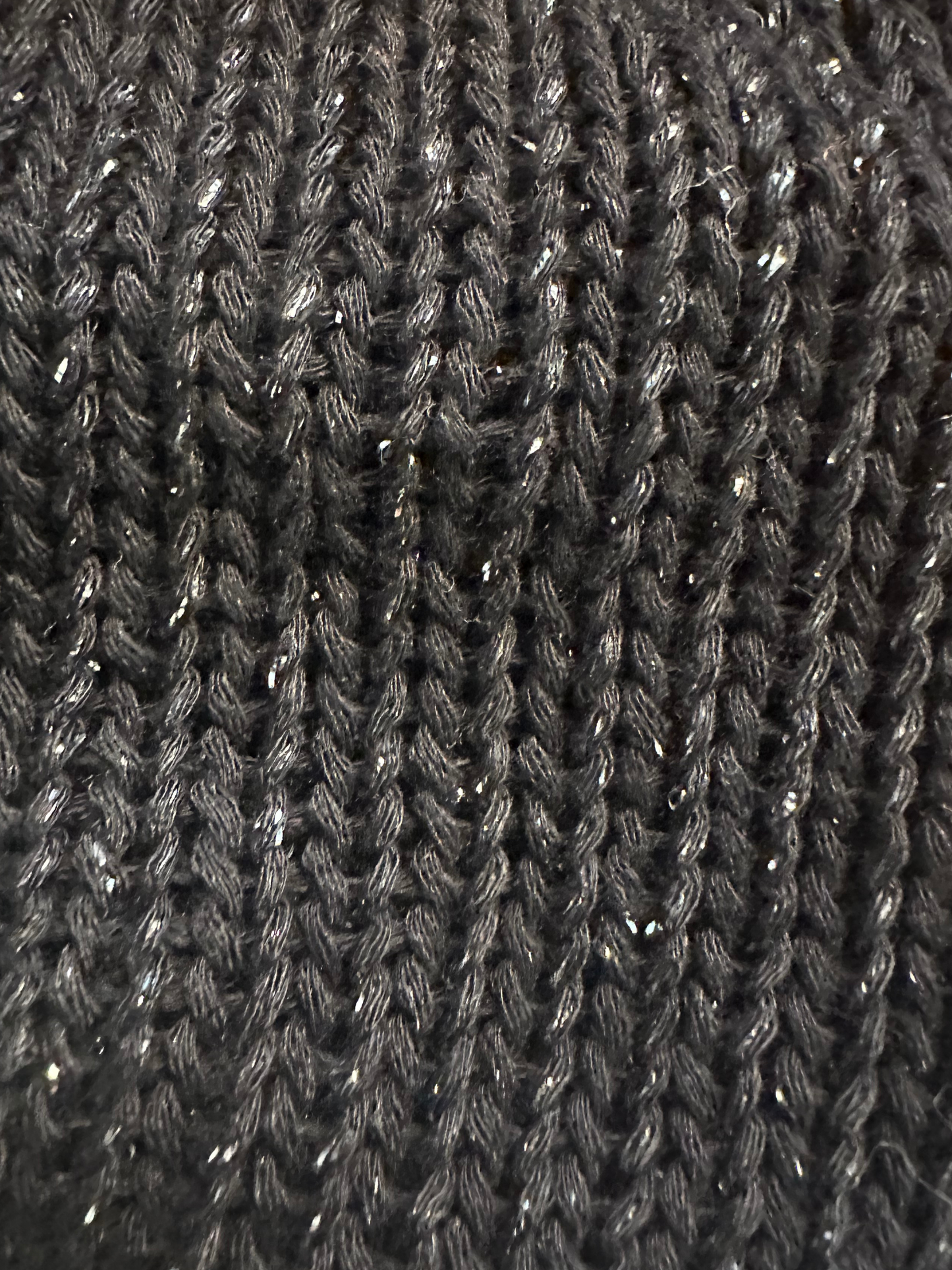 Sparkly black oversized knit scrunchie