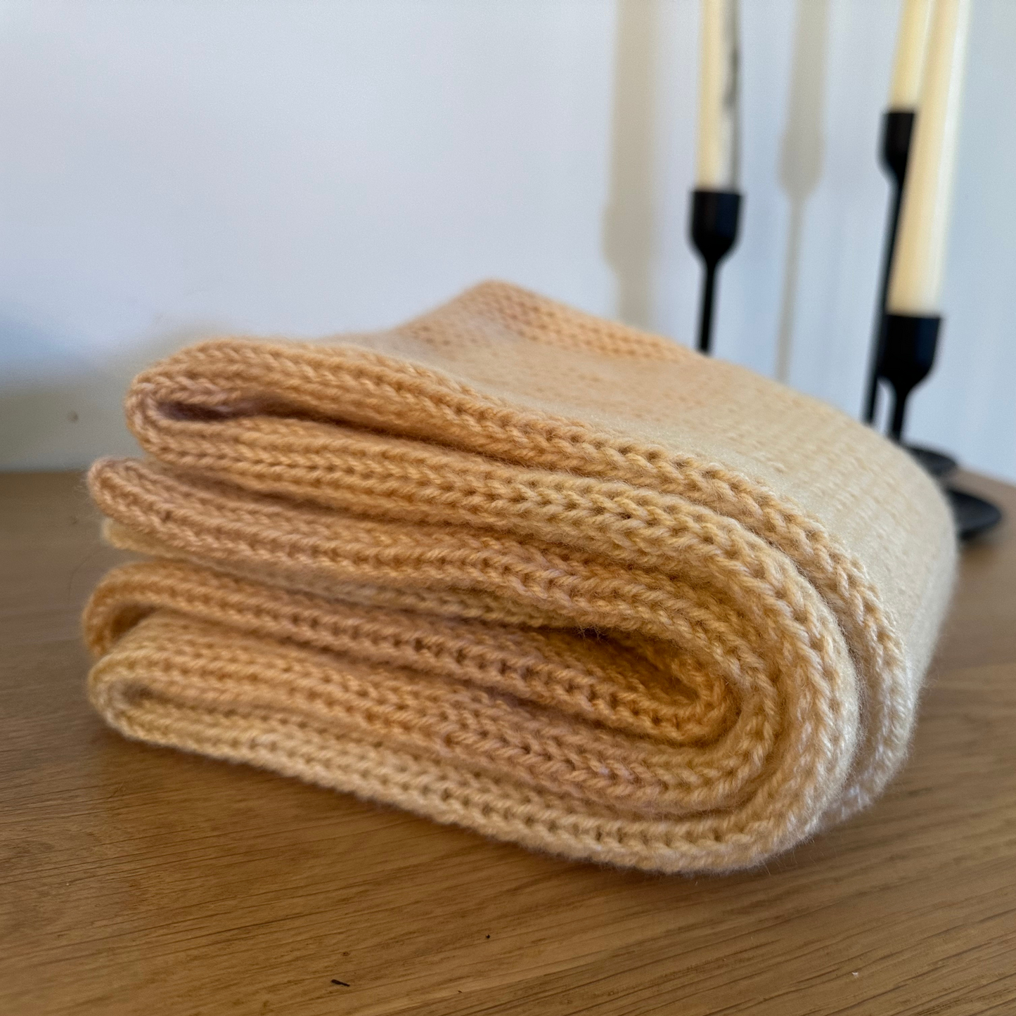 Knitted Scarf in Muted Ombré Shades
