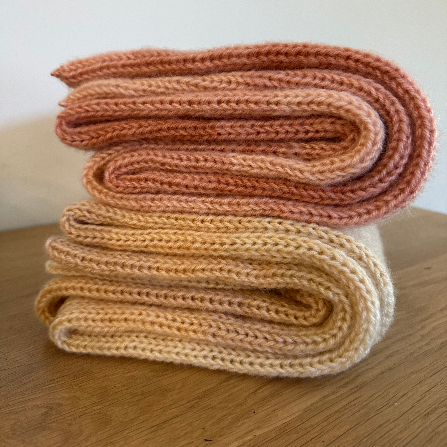 Knitted Scarf in Muted Ombré Shades