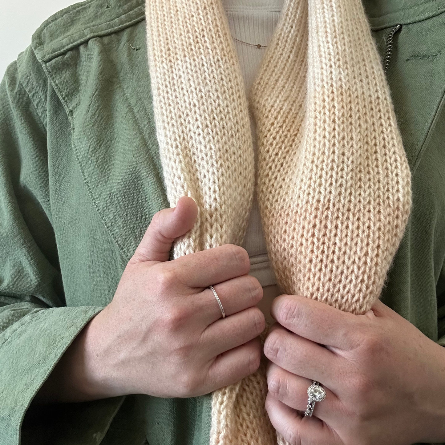 Knitted Scarf in Muted Ombré Shades