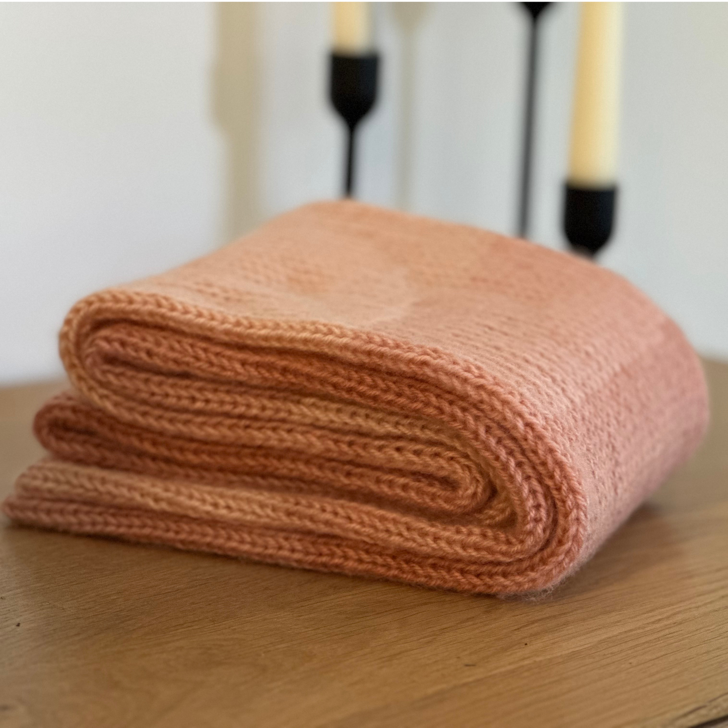 Knitted Scarf in Muted Ombré Shades
