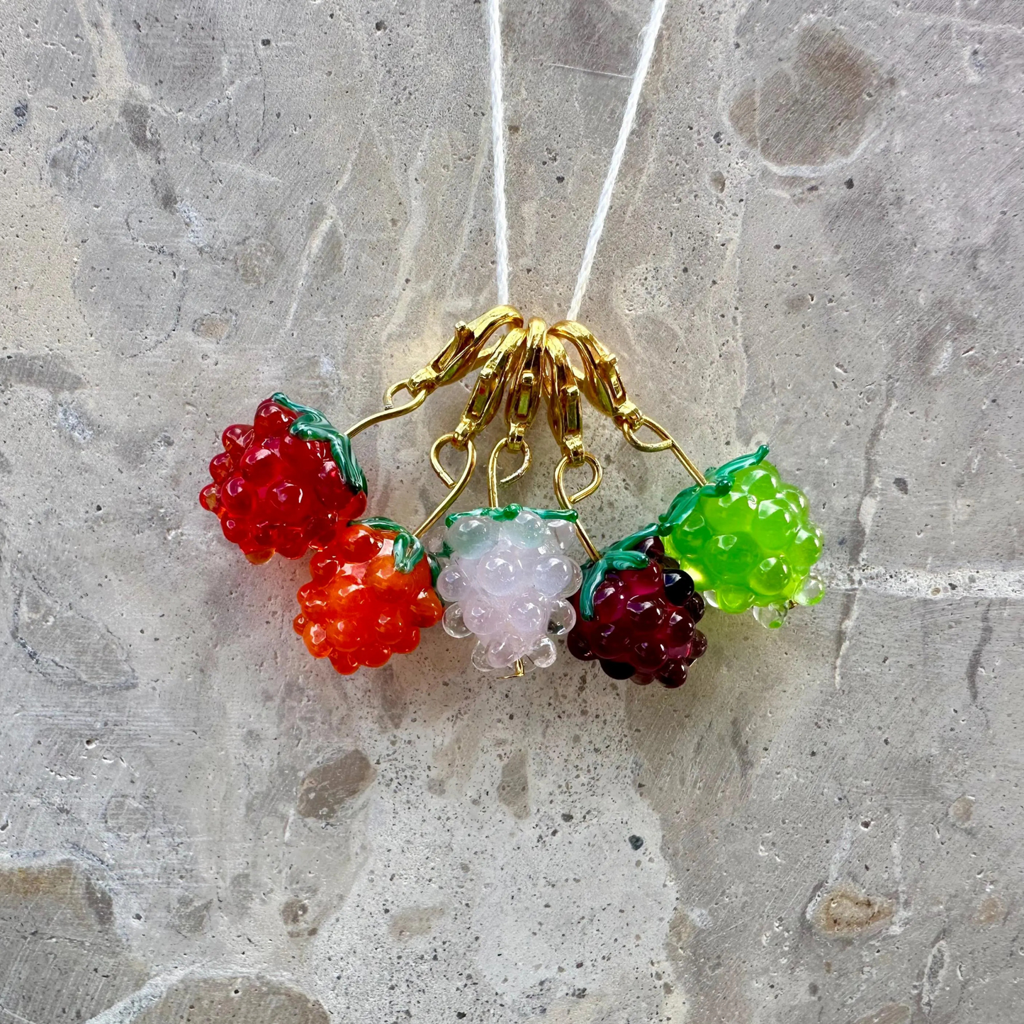 Grape Stitch Markers for Crochet and Knitting (set of five)