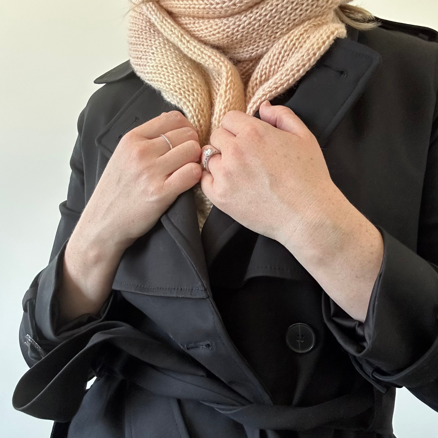 Knitted Scarf in Muted Ombré Shades