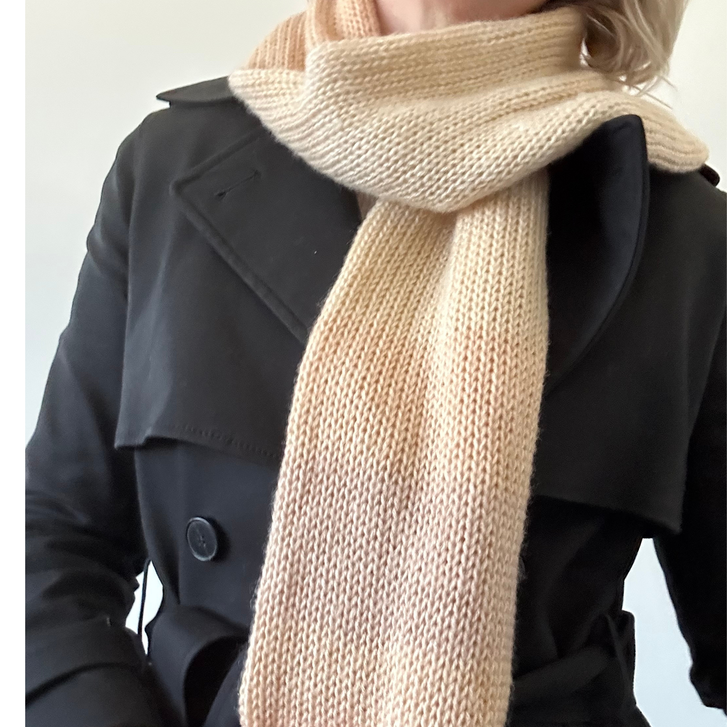 Knitted Scarf in Muted Ombré Shades