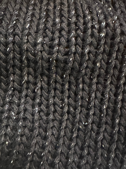 Sparkly black oversized knit scrunchie