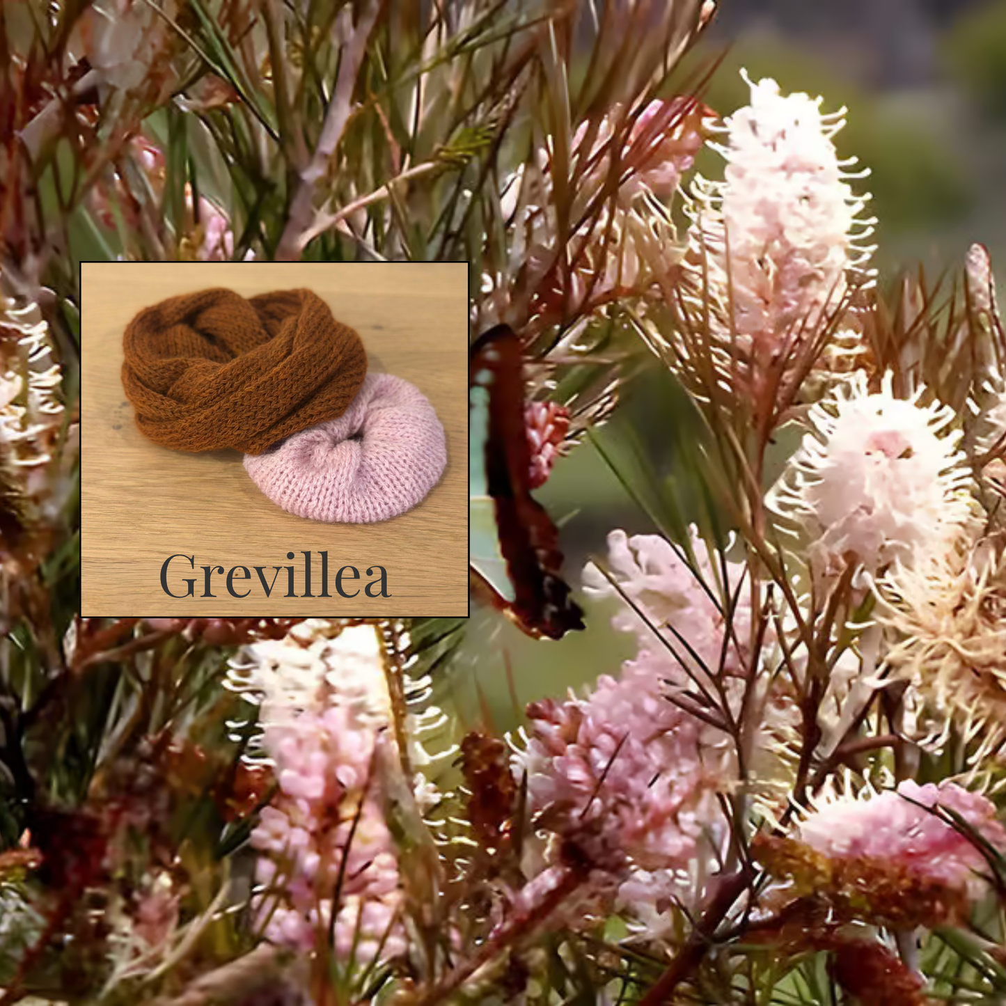 Handmade Knit Scrunchie Gift Set – Merino & Alpaca | Australian Native Bloom Collection | Reusable Cotton Gift Bag