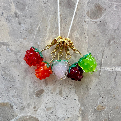 Grape Stitch Markers for Crochet and Knitting (set of five)