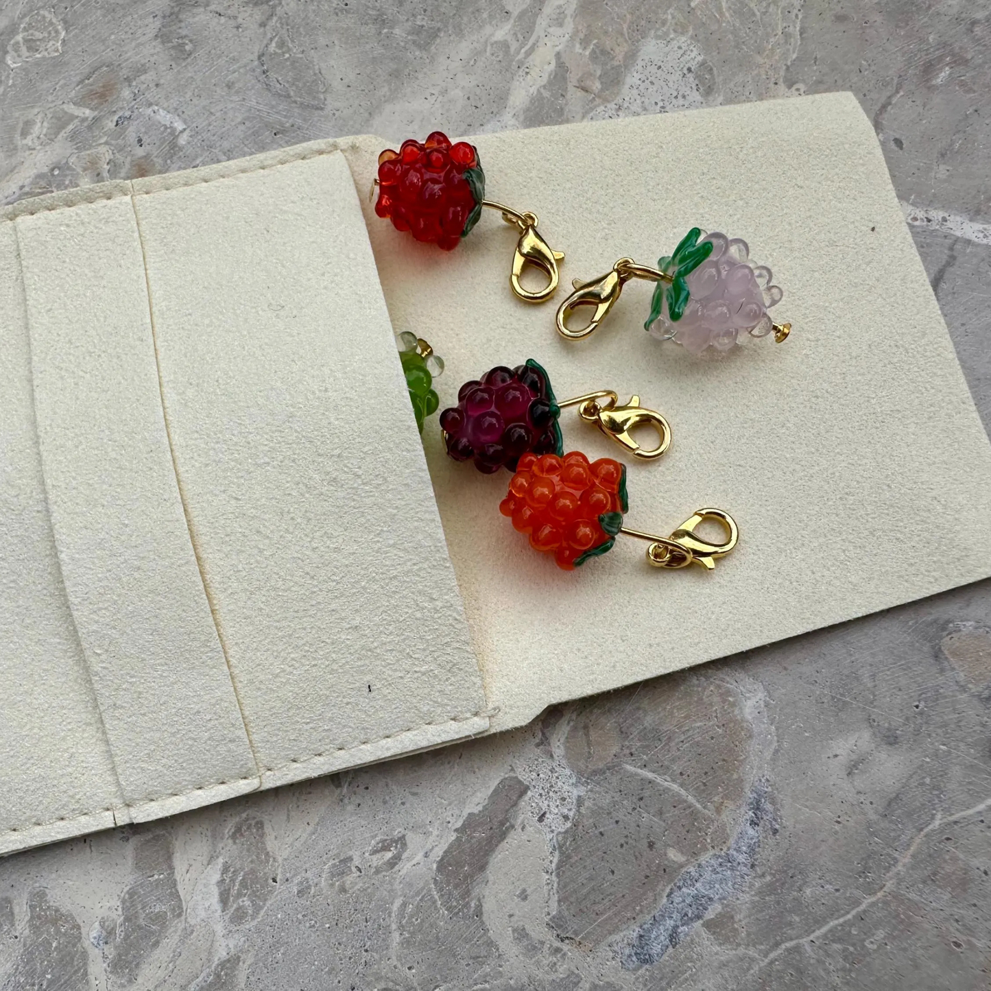 Grape Stitch Markers for Crochet and Knitting (set of five)