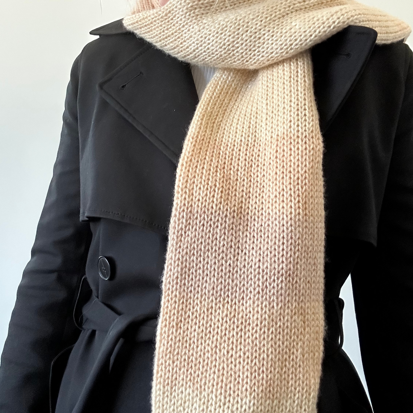 Knitted Scarf in Muted Ombré Shades