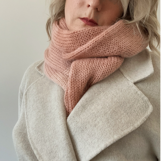 Knitted Scarf in Muted Ombré Shades