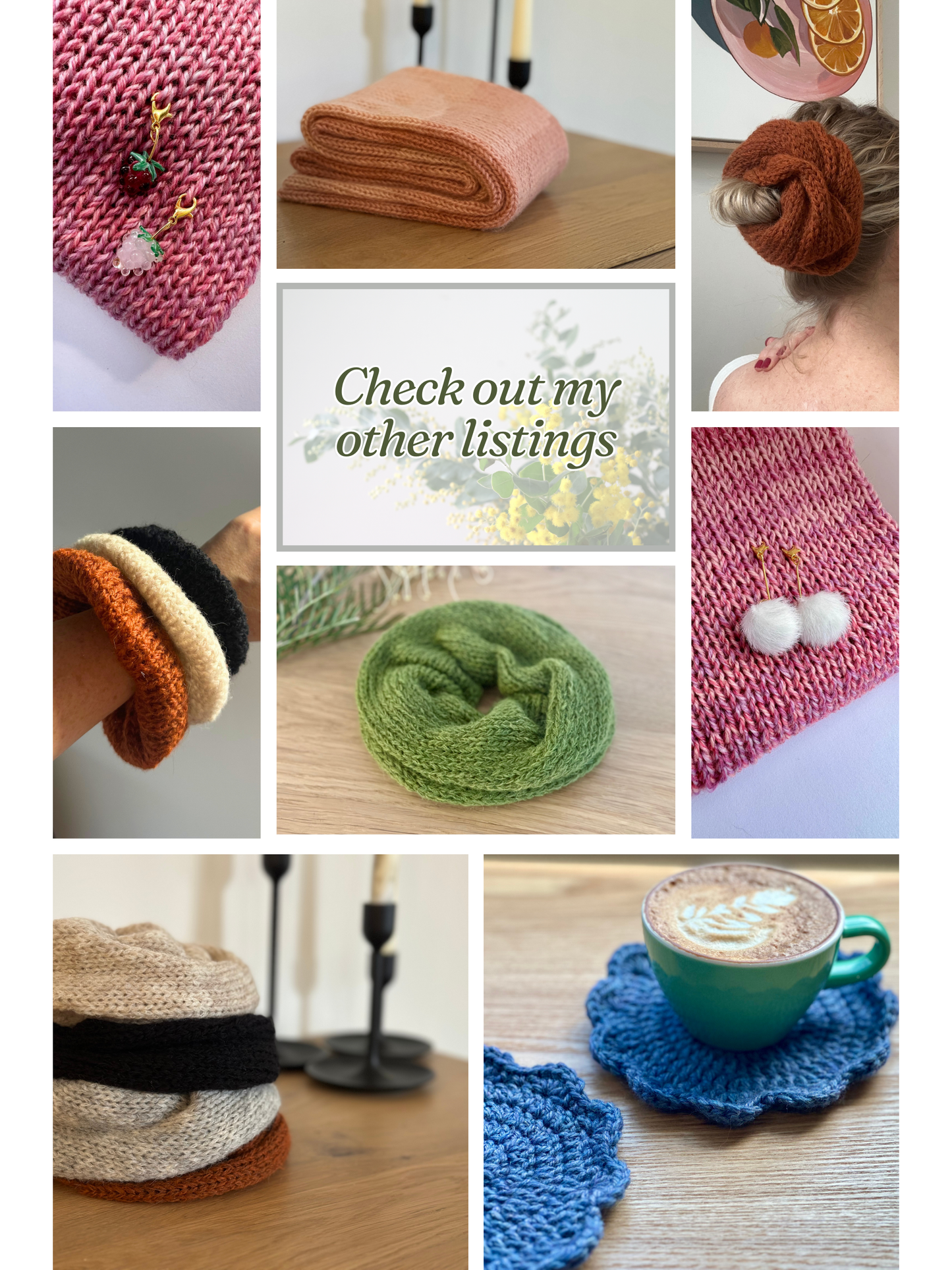 Oversized Knit Scrunchie - Vegan Yarn