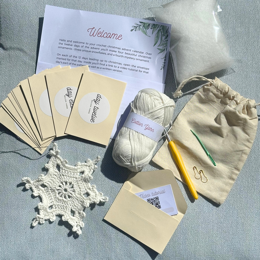 12-Day Crochet-A-Long Advent Calendar – Easy Christmas Ornaments Kit for Beginners
