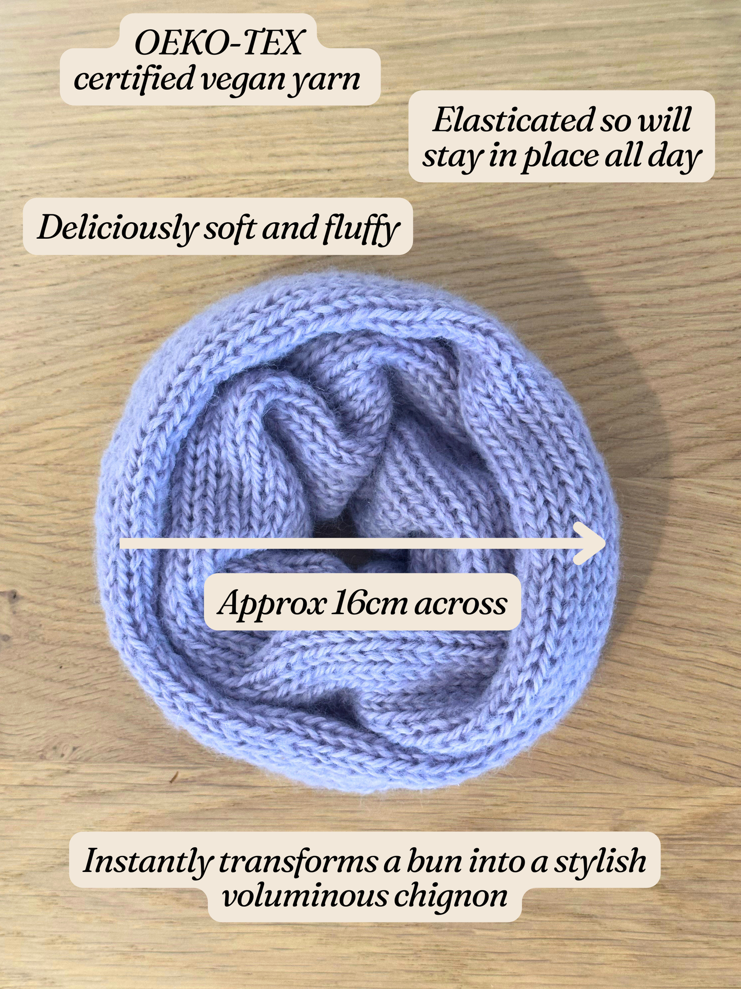 Oversized Knit Scrunchie - Vegan Yarn